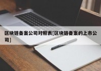 区块链备案公司对照表[区块链备案的上市公司]